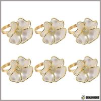 ราคา BENJMOORE 6 ชิ้นดอกไม้ผู้ถือแหวนผ้าเช็ดปาก, 2.3 ดอกไม้รูปดอกไม้แหวนผ้าเช็ดปาก, แฟชั่นอะคริลิคทอง, สีขาวพนมเปญดอกไม้ปุ่มผ้าเช็ดปากผ้าเช็ดปาก (41868959826)