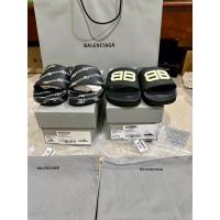 ราคา ❤️New BALENCIAGA Mens Black Logo Glow In The Dark Round Toe Slip On Slide Sandals 6Uk 26.5Cm มือ1 (23754240437)