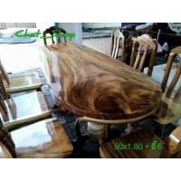 ราคา โต๊ะอาหารไม้แผ่นเดียว + เก้าอี้ 6 (ราคาทั้งชุด) (7042390797)