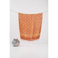 ราคา ผ้าบาติก ราตู - ผ้าคลุมไหล่ผ้าไหมบาติก - ตรวจสอบสีส้ม - 90 (43455737952)