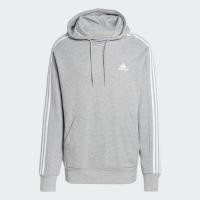 ราคา Adidas เสื้อฮู้ดผู้ชาย Essentials French Terry 3-Stripes Hoodie | Medium Grey Heather/White ( IC0437 ) (28000845568)