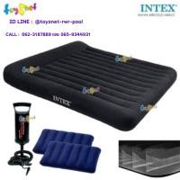ราคา Intex ที่นอนเป่าลมดูรา-บีม 6 ฟุต (คิง) มีที่หนุนหัวในตัว 1.83x2.03x0.25 ม. รุ่น 64144+หมอน 2 ใบและที่สูบลมดับเบิ้ล ควิ๊ก (2426227173)