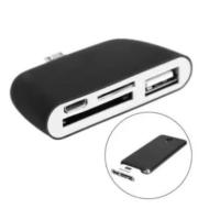 ราคา Micro SD + SD + USB 2.0 + Micro USB Port to Micro USB OTG Smart Card Reader Connection Kit with LED Indicator Light(Whit (8582974545)