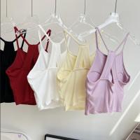 ราคา 77UNI เสื้อสายเดี่ยวหลังเย็บสายไขว้เล็กใหญ่ Tank 9806 เสื้อยืดสายเดี่ยว บราไร้โครง สายหลังเย็บไขว้ทรง V คว่ำ (42505295189)