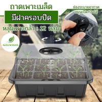 ราคา ถาดเพาะเมล็ดทรงสูง(12หลุม) ถาดเพาะต้นกล้า ถาดปักชำกิ่ง seedling tray พร้อมฝาบ่มระบายอากาศ ควบแน่นต้นไม้ (21272886448)