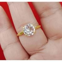 ราคา แหวนทองเหลืองแท้ หัวพลอยใสๆกลม ไม่ชุบสีสามารถใส่ติดตัวได้เป็นประจำทุกวันหัวพลอยใส่ๆสวยงาม (28110923679)