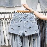 ราคา กางเกงยีนส์แต่งขาดปักลายมิกกี้เมาส์ (4036485571)