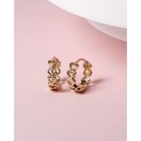 ราคา ต่างหูห่วงทองแท้ 9K รูปหัวใจ Eternity Open Heart Huggies (26411640673)