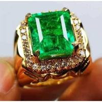 ราคา แหวนผู้ชายพลอยมรกตโคลอมเบียแท้ HQ หรูหราสุดๆ ดีไซน์ล่าสุด ขนาดสํานักงาน (41624762608)