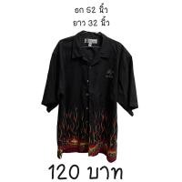 ราคา เสื้อเชิ้ตสีดำลายไฟไซส์ใหญ่มือสอง (10906080183)