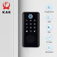 ราคา KAK Tuya Fingerprint Door Lock Smart Biometric Deadbolt Locks Keyless Entry Door Lock Anti-theft Security System Door (28073187800)