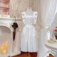 ราคา Ins สไตล์ลูกไม้สีขาวผ้ากันเปื้อน Gardener Florist Anti-Stain เอวผ้ากันเปื้อน Artistic Retro แฟชั่นสีขาว Smock (42271526921)