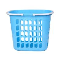 ราคา ตะกร้าผ้า ตะกร้าพลาสติกเหลี่ยมหูหิ้ว ขนาด 35*50*38 สีฟ้า สีเขียว (25341741919)