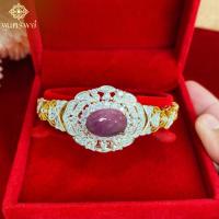 ราคา ส่งฟรี สร้อยข้อมือทับทิมพม่าแท้ล้อมเพชรหัวใจข้าง เครื่องประดับไทย พูนทรัพย์ มีใบรับประกัน HD160H400 (18313447378)