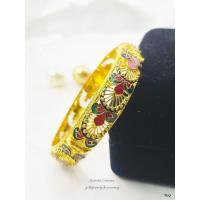 ราคา กำไลข้อมือลงยาสุโขทัยงานหุ้มทอง 5 ไมครอน (22078185874)