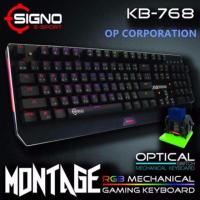 ราคา Keyboard SIGNO รุ่น MONTAGE KB-768 (Blue Switch) E-Sport RGB Mechanical Gaming (41505554101)