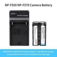 ราคา 2400MAH NP-F570กล้องแบตเตอรี่ LED USB Dual Charger สำหรับ Sony NP-F570 NP-F750 CCD-RV100สำหรับ LED Video Light (23674775985)