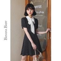 ราคา BANANA BABY ชุดเดรสเอวแคบลายจุดฝรั่งเศส กระโปรงย้อนยุคแบบผูกเชือกอ่อนโยน สไตล์ฤดูร้อน (42471945499)