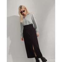 ราคา AIR SPACE Stark Minimalism High-Waist Slimming Slit Midi Skirt (18780155923)