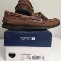 ราคา รองเท้าหนัง sperry มือสอง หนังสีน้ำตาลสภาพดีจ้า ขนาด 25 cm. (732968266)