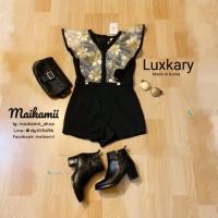 ราคา จั้ม​สูท​สีดำ ลายดอก งานป้ายluxkary m (1996028996)
