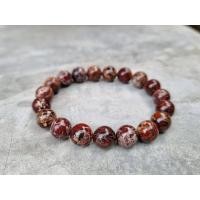 ราคา ROJ1 สร้อยข้อมือหิน กำไลหิน Red Ocean jasper สีน้ำตาลแดง (22933096166)