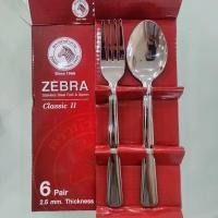 ราคา Zebraช้อน-ส้อมClassicll 2.5มม. 6คู่ ตราหัวม้าลาย (4629383133)
