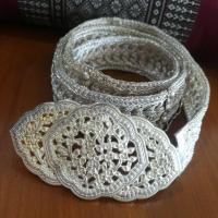 ราคา เข็มขัด​กะไหล่​เงิน​ลายเปีย(งานเก่า​ทรง​โบราณ​)​ (18981231367)