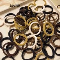 ราคา Lovito ผูกผมลําลองธรรมดาแพ็คของ100แท่งสีชานมไม่มีรอยต่อผูกผมสําหรับผู้หญิง LFA08528 (20695556402)