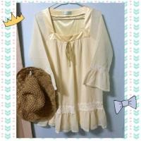 ราคา [ส่งฟรี] เสื้อผ้ามือสอง เดรสวินเทจคอเหลี่ยม แบรนด์ญี่ปุ่น (1546605966)