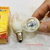 ราคา หลอดจำปา หลอดไฟศาลเจ้า LED 1W ขั้วE12 สีขาว กล่องนึงมี 2 ดวง (8109439152)