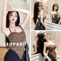 ราคา HOT SALEเสื้อสายเดี่ยวแฟชั่น ลายเสือดาว อกมีฟองน้ำ สายปรับได้ ชายเสื้อทรงยาวแต่งเว้า (42151561806)