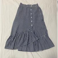 ราคา กระโปรง ลายสก๊อต น้าเงินขาว ชายกระโปรงเป็นทรงหางปลา (18381427436)