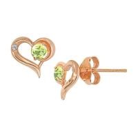 ราคา A.CEMI พลอยแท้  Peridot-August Birthstone Stud Earring พลอยแท้ เพริดอต ต่างหูพลอยแท้ ต่างหูเงินแท้ ชุบทอง 18K (13410090185)