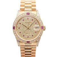 ราคา Rolex Rolex เสื้อผ้าผู้หญิง Log Type 18K Gold Gypsophila หลังเพชรนาฬิกากลไกอัตโนมัติสุภาพสตรี 68278 (43775697430)