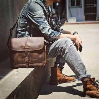 ราคา ❥ กระเป๋าสะพายข้างของผู้ชายหนังแท้11 "กระเป๋าเดินท (26873383638)