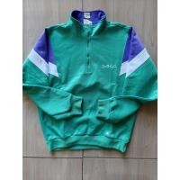 ราคา HIJAU Hit Union Brand Halfzip Tracktop Jacket สีเขียวแถบน้ําเงินขาว วัสดุ Lotto Size L, Vintage (43273431651)