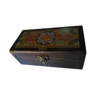 ราคา กล่องไม้สัก แท้ ใส่เครื่องประดับ สไตล์ล้านนา กล่องใส่พระ เพ้นท์ลายไทย ขนาด 9.5x18.5x8 ซม. (2107092711)