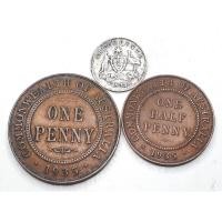 ราคา เหรียญ Australia, Half Penny - 3 Pence, 1934-1935, Silver included, 3 Coins LOT, จำนวน 3 เหรียญ, Free Shipping, ส่งฟรี (29967546668)