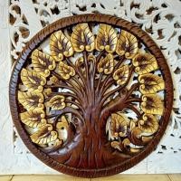 ราคา แผ่นไม้แกะสลัก งานแฮนด์เมด รูปต้นโพธิ์ทอง ขนาด 60 ซม. สำหรับตกแต่งผนัง อาคาร ร้านค้า สถานที่ เพื่อสิริมงคล (7794026347)