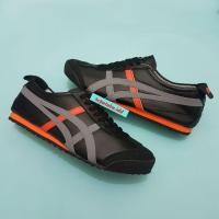 ราคา รองเท้า 0N1TSUKA T1GER พร้อมสายรัดสีส้ม GREY สีดํา (41924371706)