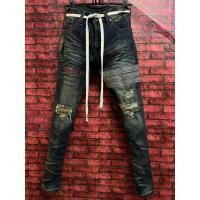 ราคา ใหม่ล่าสุดกางเกงยีนส์ฟอกคาดแถบหนัง Hold'em Denim styleกางเกงยีนส์ฟอกคาดแถบลายดาวกระจายพร้อมเข็มขัดผ้าหรือเชือกตรงรุ่น (22148947516)
