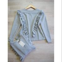 ราคา CALLIOPE Sweater สีเทา แต่งระบายด้านหน้า รวมส่งฟรี EMS (1590001994)