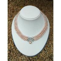 ราคา สร้อยคอมุกแท้อันดามันสีชมพมสามสาย (23205431760)