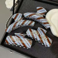 ราคา คลิปผมลายตัวอักษร Miu Miu ลายทางสีน้ำเงินและน้ำตาล คลิปฉลามระดับสูง คลิปผมแบบเรียบหรู ที่คาดผม (24843617834)