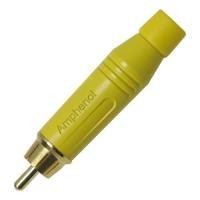 ราคา Amphenol ปลั๊กแจ๊ค RCA เหล็กสีทองต่อสายสีเหลือง ACPR-YELLOW (41707402598)