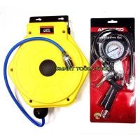 ราคา Owe รอกสปริง ตลับเก็บ โรลสายลม 9 เมตร MINI (ใช้กับปั๊มลม)+ AEROPRO หัวเติมลมพร้อมเกย์วัดอย่างดี TG-01#1026 (603032590)