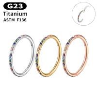 ราคา 1PC G23 ไทเทเนียมเจาะเครื่องประดับแหวนจมูก Segtum บานพับ Segment Clicker กระดูกอ่อนต่างหู Hoop Zircon Helix Conch Daith 16G (41812457159)