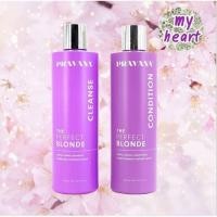 ราคา Pravana The Perfect Blonde Purple Toning Shampoo Cleanse/Conditioner 325 ml แชมพู ครีมนวดผม เม็ดสีม่วงสำหรับผมสีเทา (3960713055)