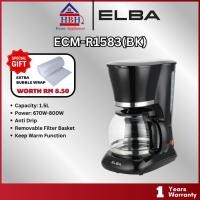 ราคา (HOT MODEL) เครื่องชงกาแฟ Elba ECM-R1583 (BK) 1.5L Keep Warm Function ตัวกรองที่ถอดออกได้และล้างทําความสะอาดได้ Anti Drip (26174184364)